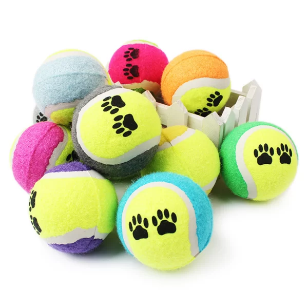 Dog toy tennis with footprints 2