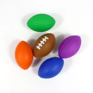 Morbido mini pallone da rugby giocattolo antistress in schiuma di poliuretano solido. Pallone da rugby in omaggio